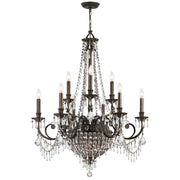 Crystorama Vanderbilt 5168-EB-CL-MWP – 34 Inch – 12 Light – Chandelier – English Bronze – Damp Rated