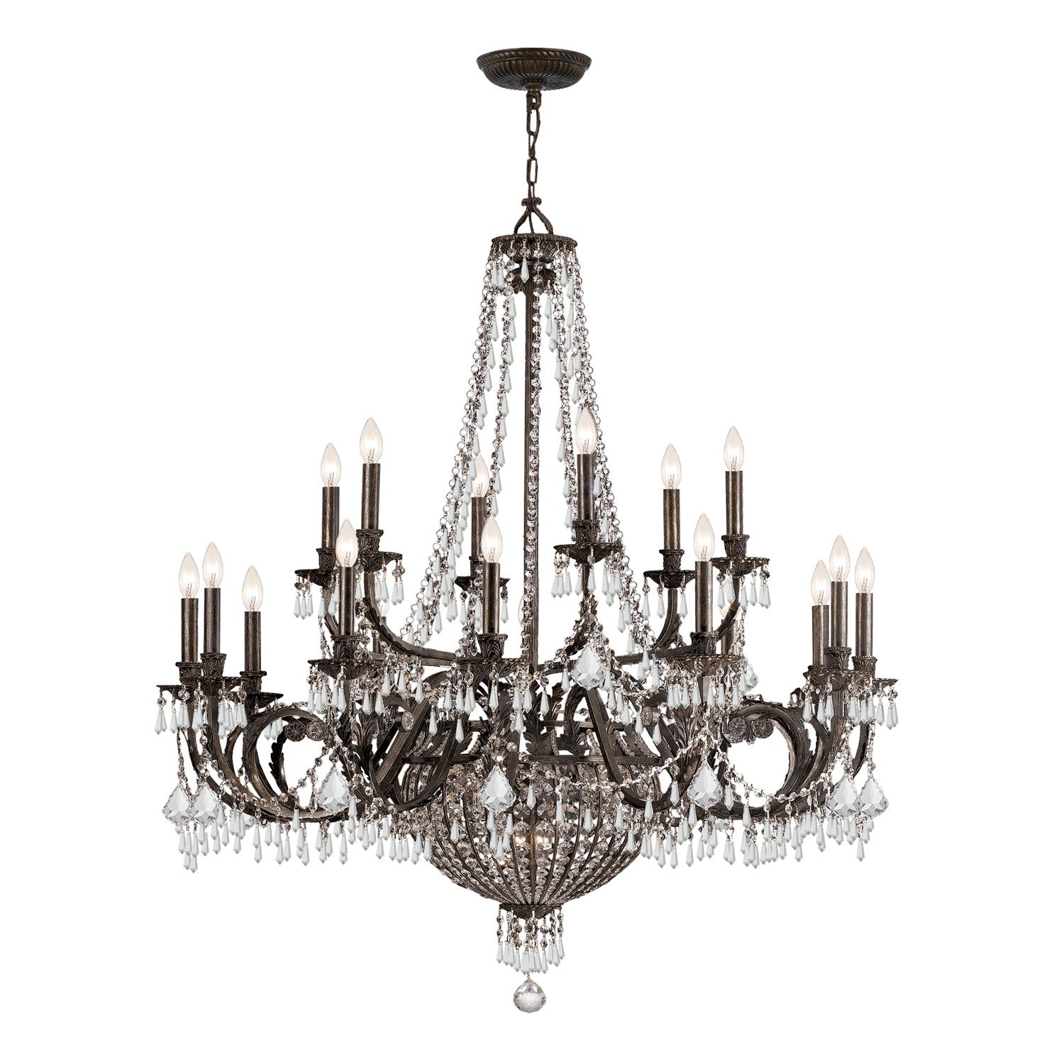 Crystorama Vanderbilt 5169-EB-CL-MWP – 44 Inch – 23 Light – Chandelier – English Bronze – Damp Rated
