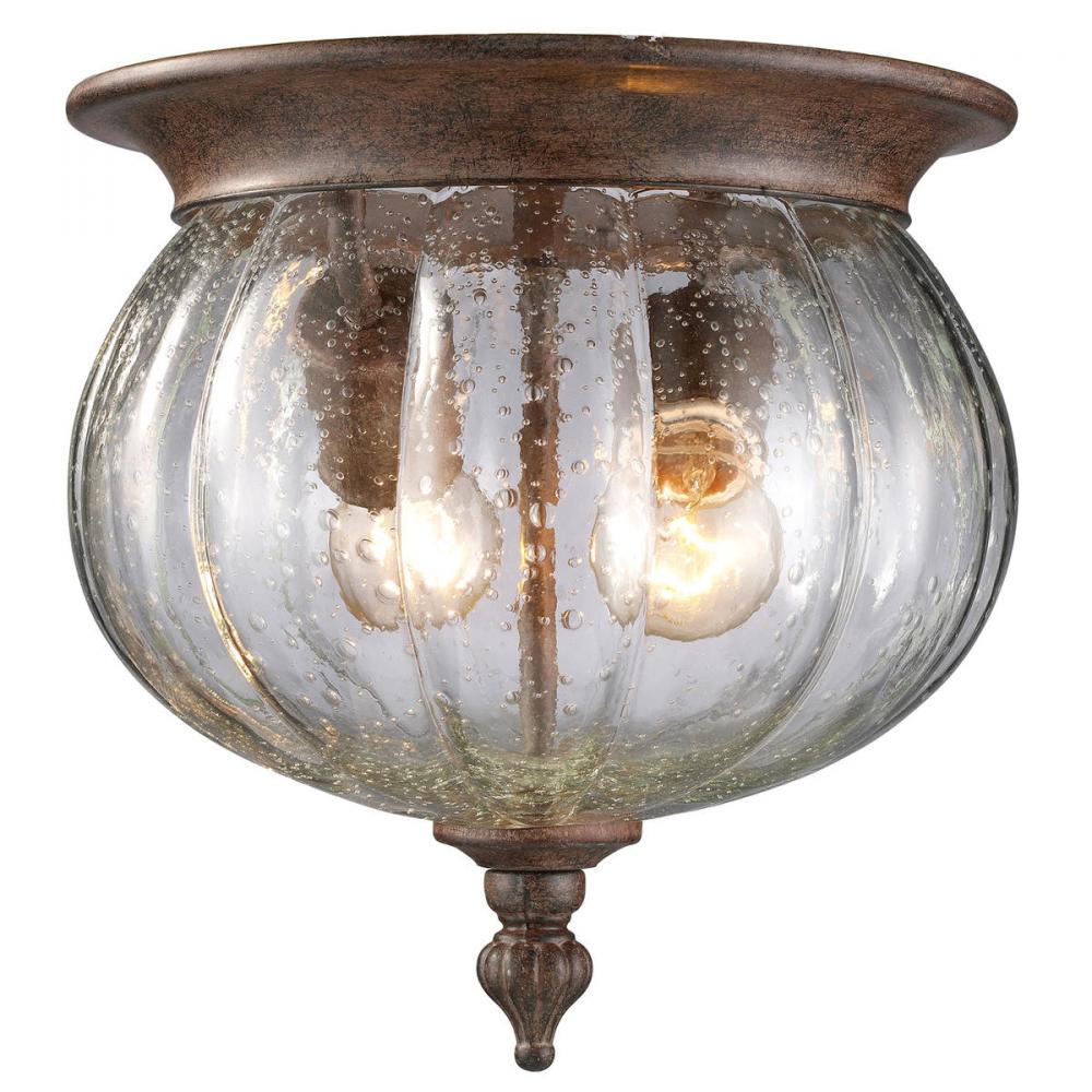 2 Light Outdoor Flush Mount Light-Clear Seedy