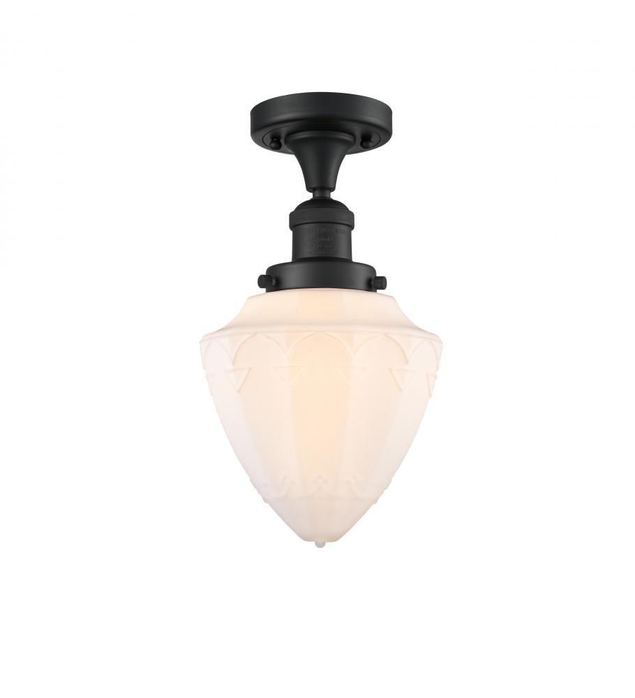 Innovations Lighting BULLET 517-1CH-BK-G661-7 Semi Flush Mt Art Deco - Black