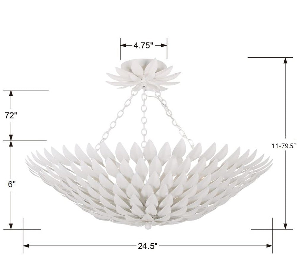 Crystorama BROCHE 517-MT_CEILING Semi Flush Mt Contemporary - Matte White