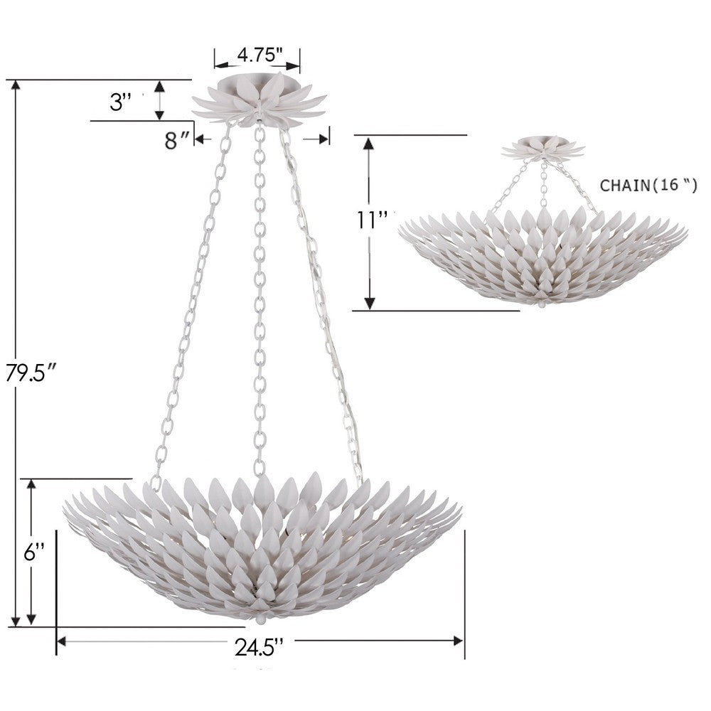 Crystorama BROCHE 517-MT Chandelier Contemporary - Matte White