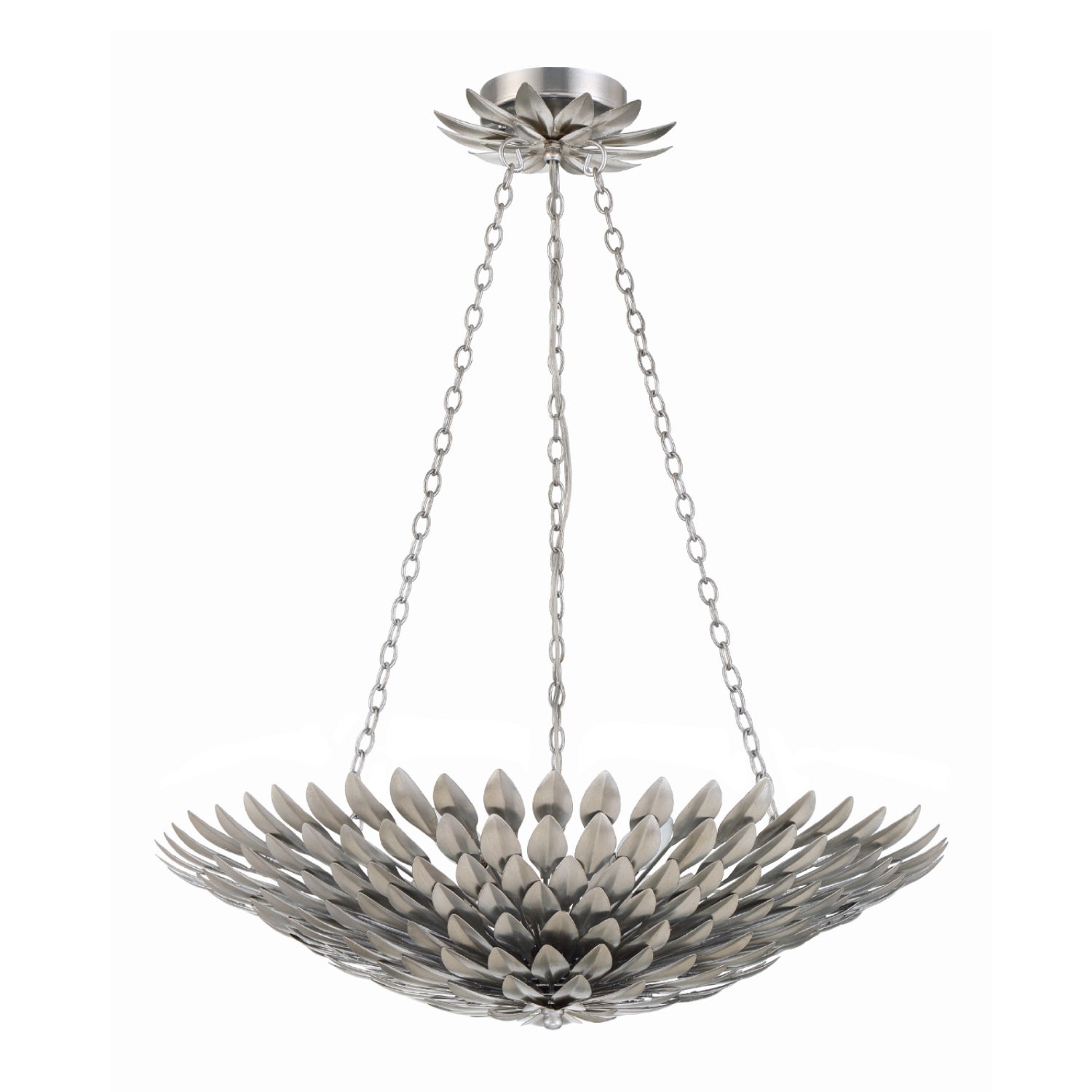 Crystorama Broche 517-SA – 24.5 Inch – 6 Light – Chandelier – Antique Silver – Damp Rated