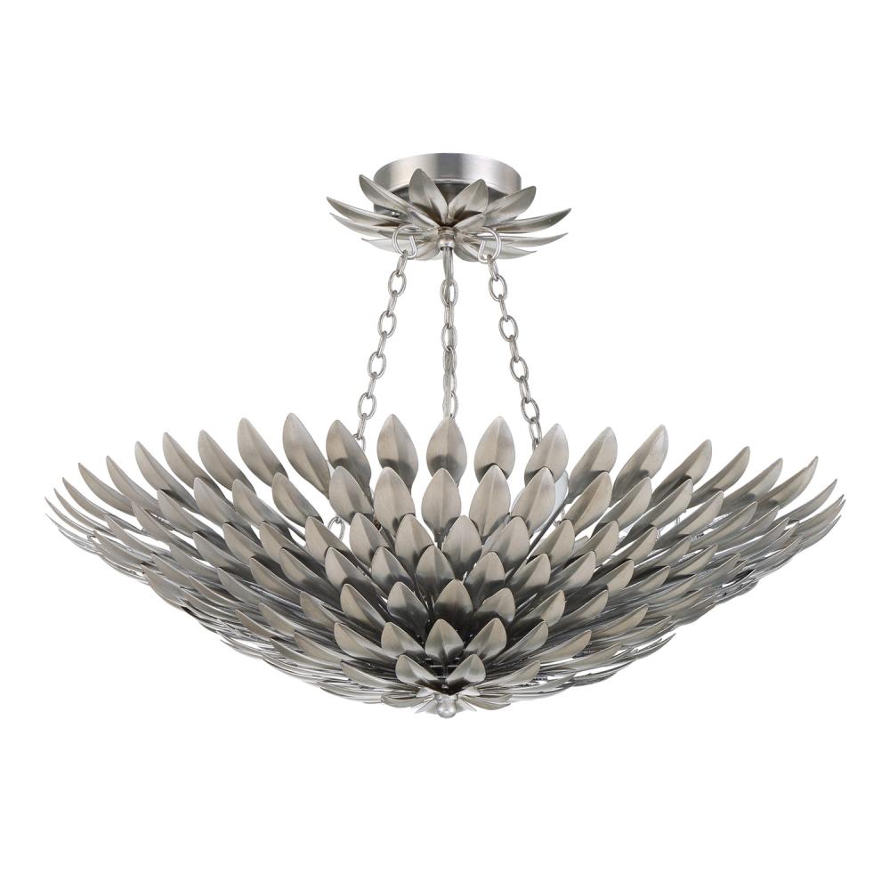 Crystorama BROCHE 517-SA_CEILING Semi Flush Mt Contemporary - Antique Silver