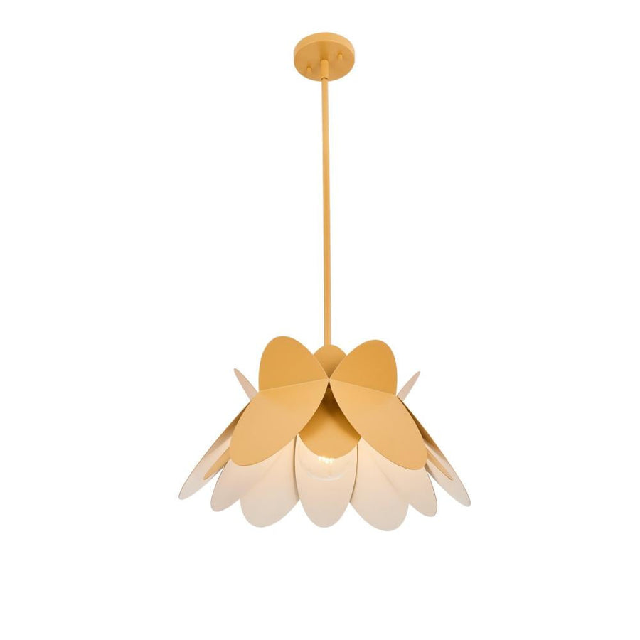 Flor 18 Inch Pendant – White and Yellow – 517055WY