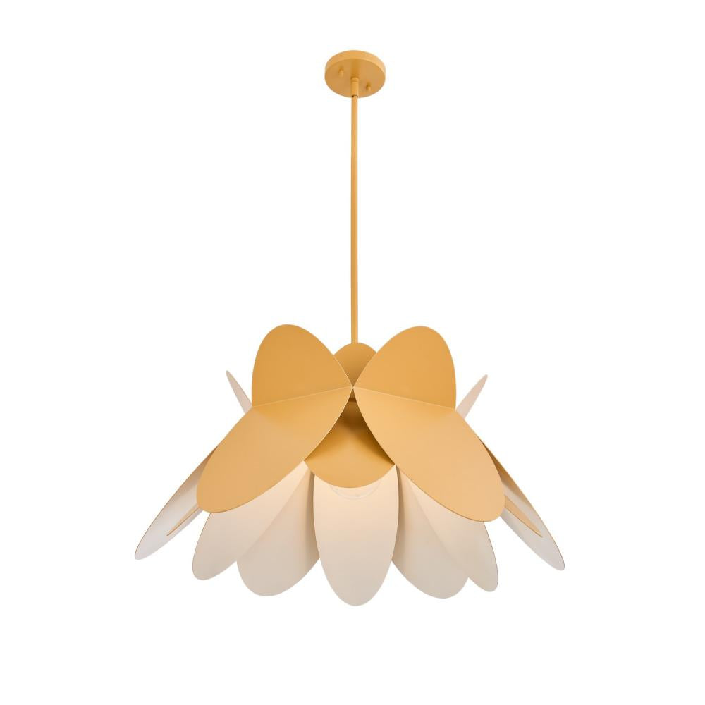 Flor 26 Inch Pendant – White and Yellow – 517056WY