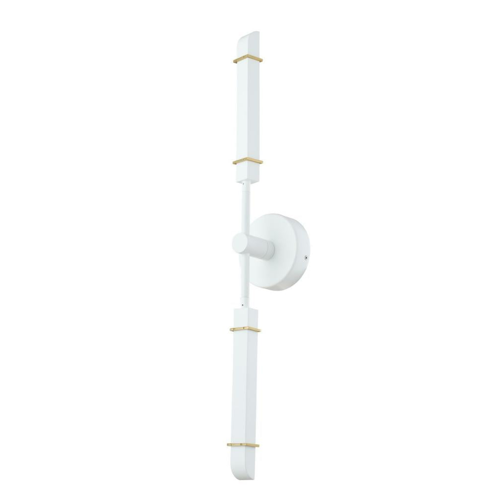 Concorde 4 Inch Wall Sconce – Satin Brass and Matte White – 517921SBW