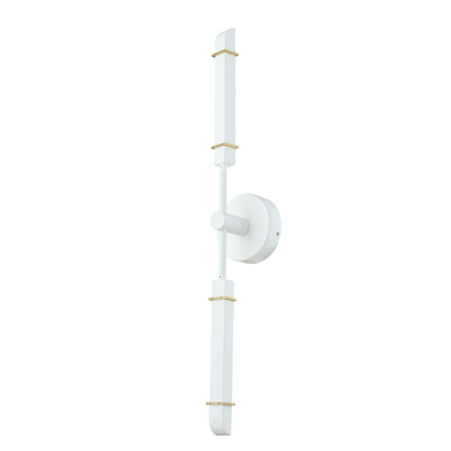 Concorde 4 Inch Wall Sconce – Satin Brass and Matte White – 517921SBW
