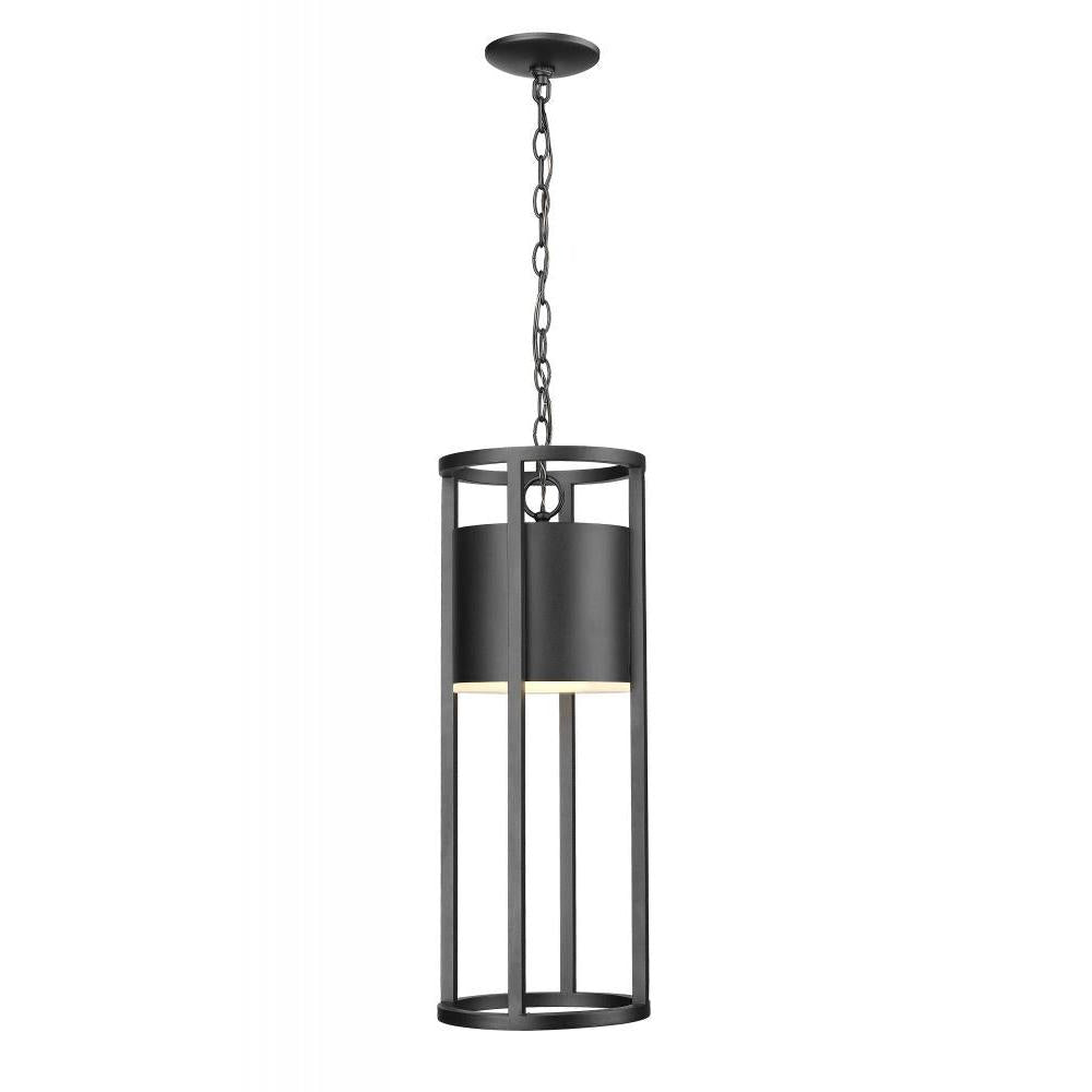 1 Light Outdoor Chain Mount Ceiling Fixture-Etched