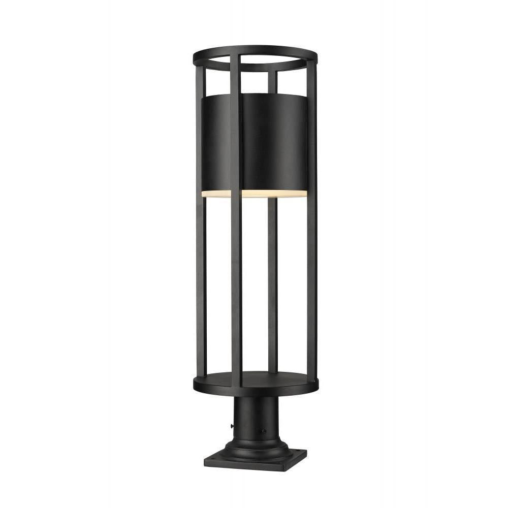 1 Light Outdoor Pier Mounted Fixture-Etched