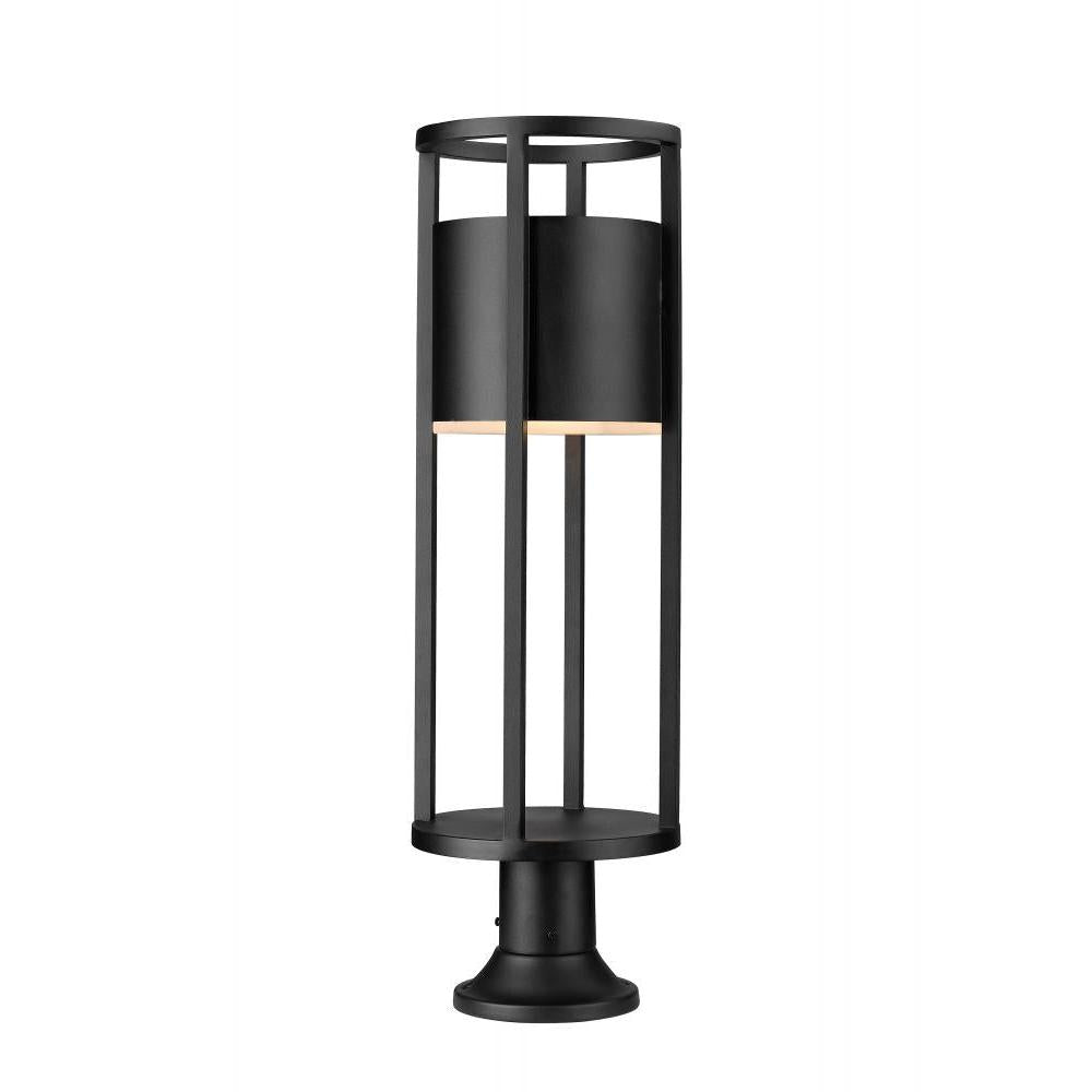 1 Light Outdoor Pier Mounted Fixture-Etched