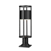 1 Light Outdoor Pier Mounted Fixture-Etched