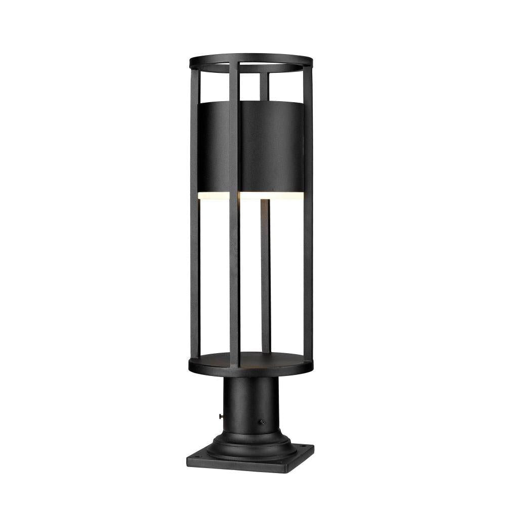 1 Light Outdoor Pier Mounted Fixture-Etched