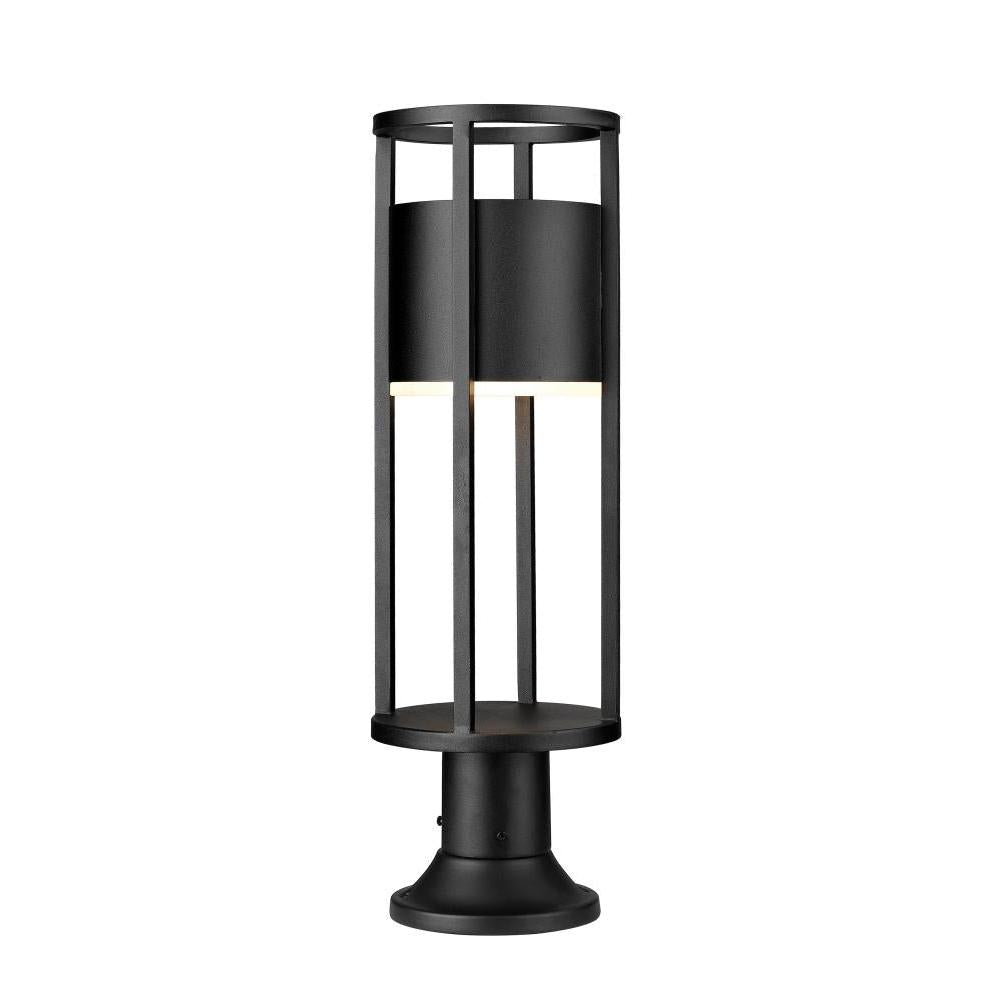 1 Light Outdoor Pier Mounted Fixture-Etched