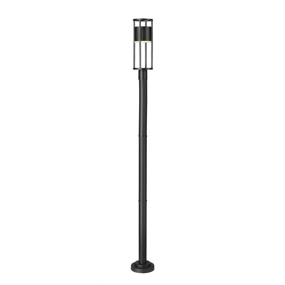 1 Light Outdoor Post Mounted Fixture-Etched