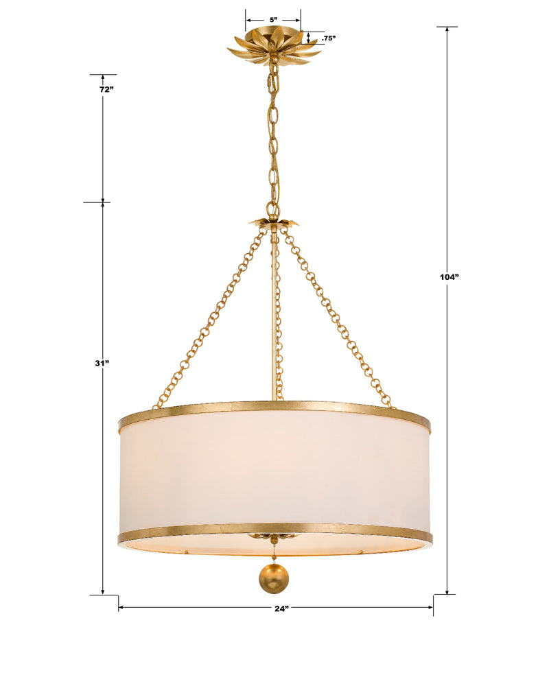 Crystorama BROCHE 518-GA Chandelier Contemporary - Antique Gold