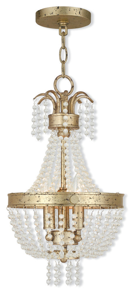 Livex Lighting VALENTINA 51853-28 Pendant Transitional - Hand Applied Winter Gold