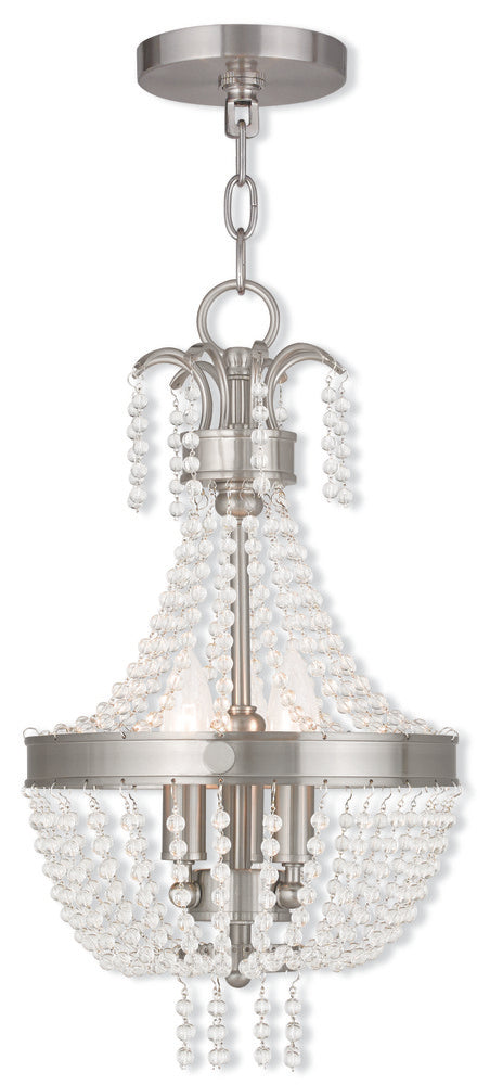 Livex Lighting VALENTINA 51853-91 Pendant Transitional - Brushed Nickel