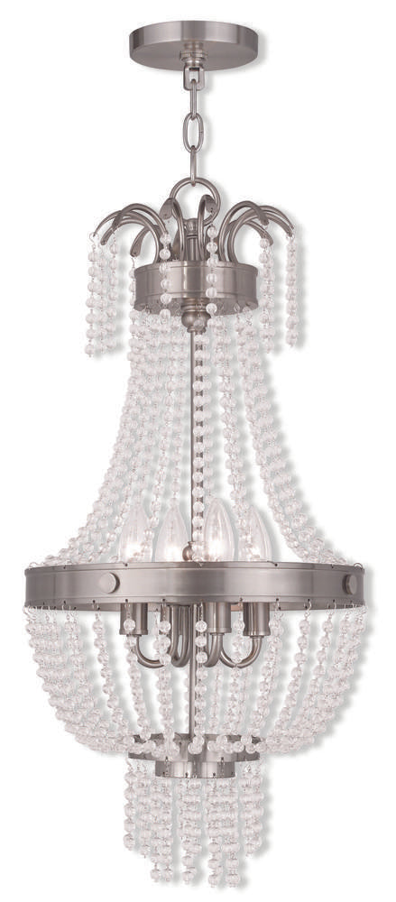 Livex Lighting VALENTINA 51854-91 Pendant Transitional - Brushed Nickel