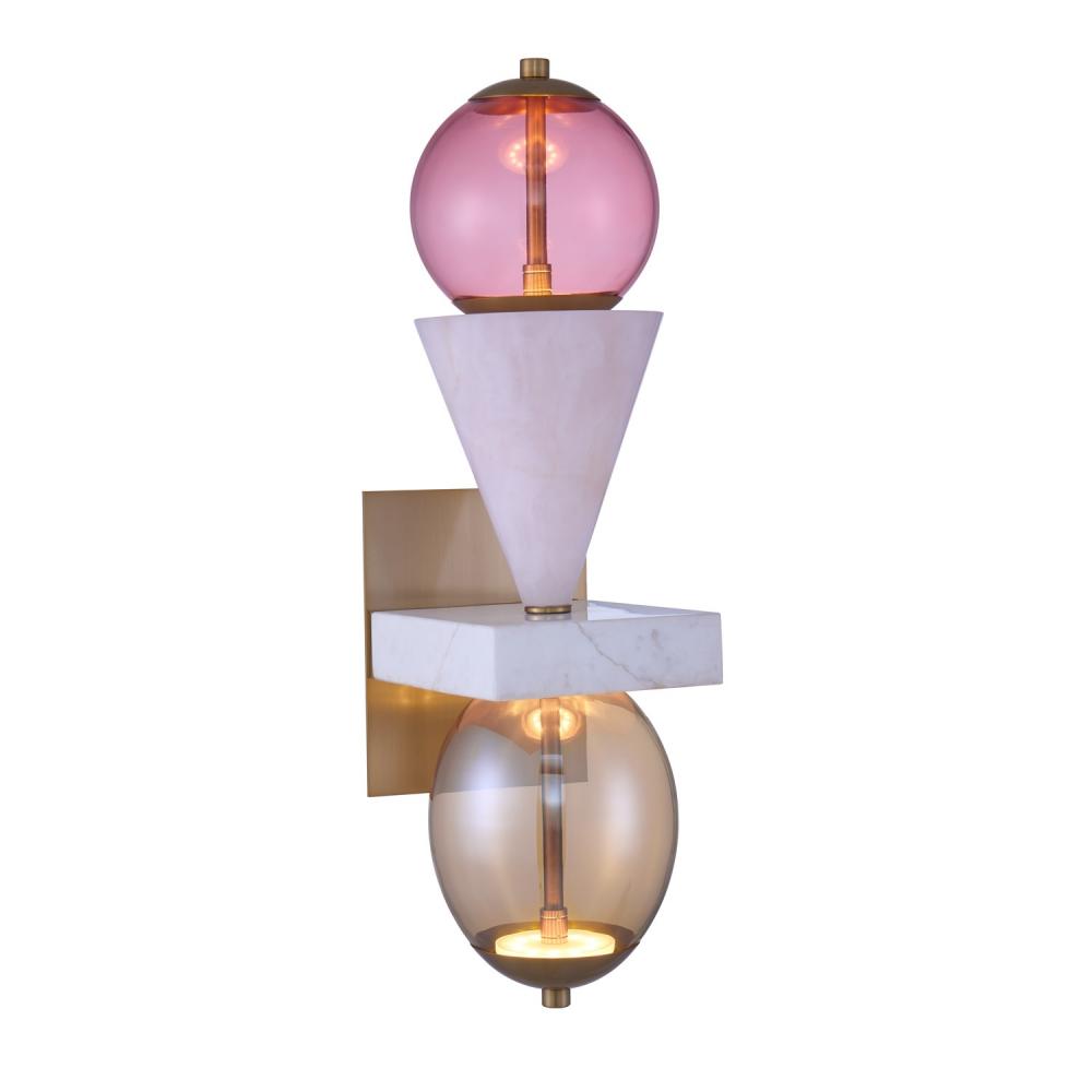 Kalco Lighting DEMI 518722WB Sconce Art Deco - Winter Brass