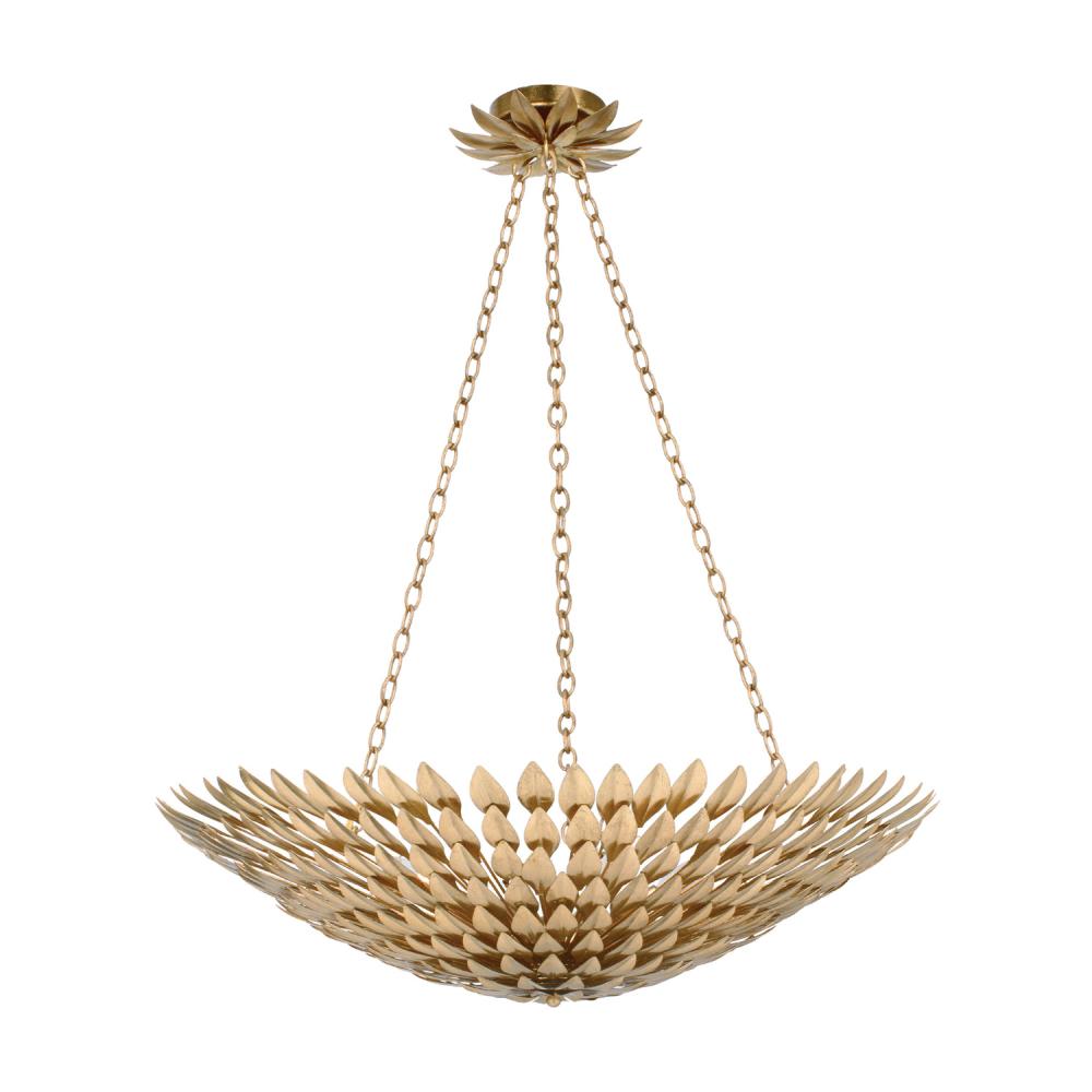 Crystorama Lighting 519-GA Broche 8 Light Chandelier, UL Damp Rated, Antique Gold