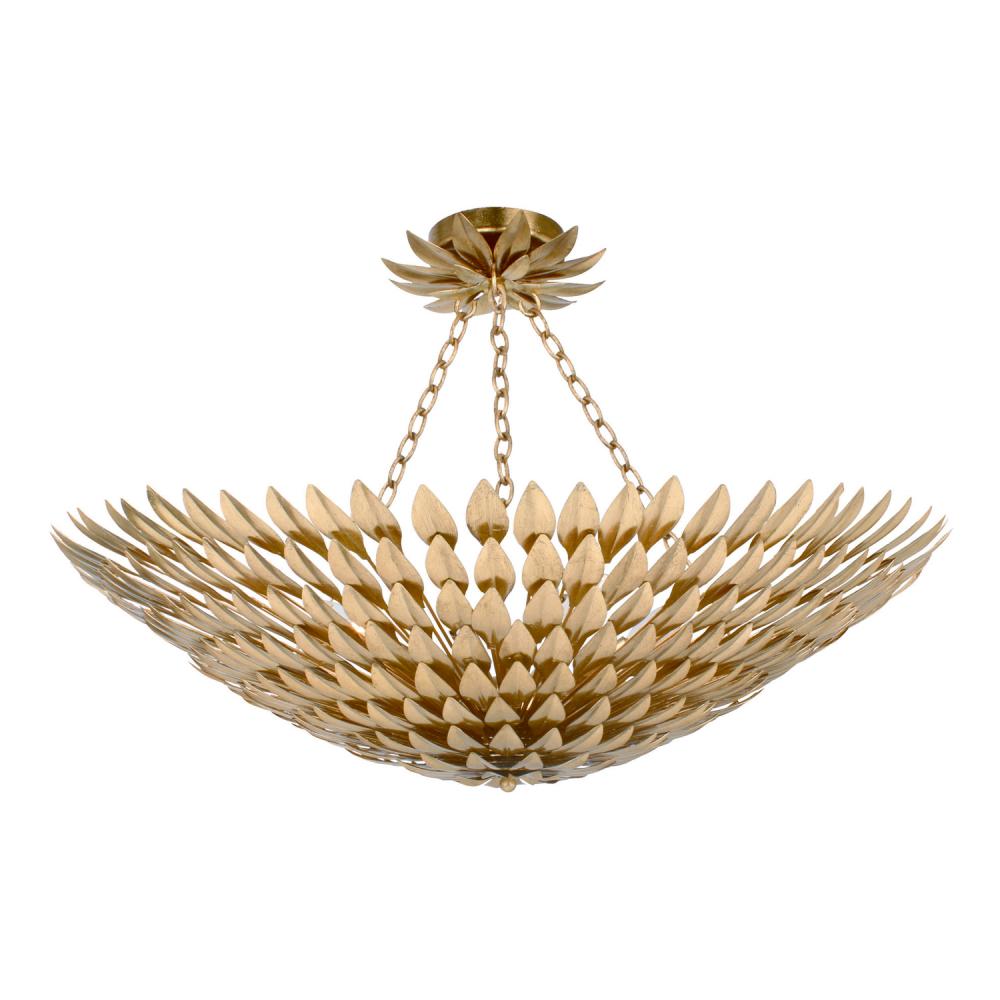 Crystorama BROCHE 519-GA_CEILING Semi Flush Mt Contemporary - Antique Gold