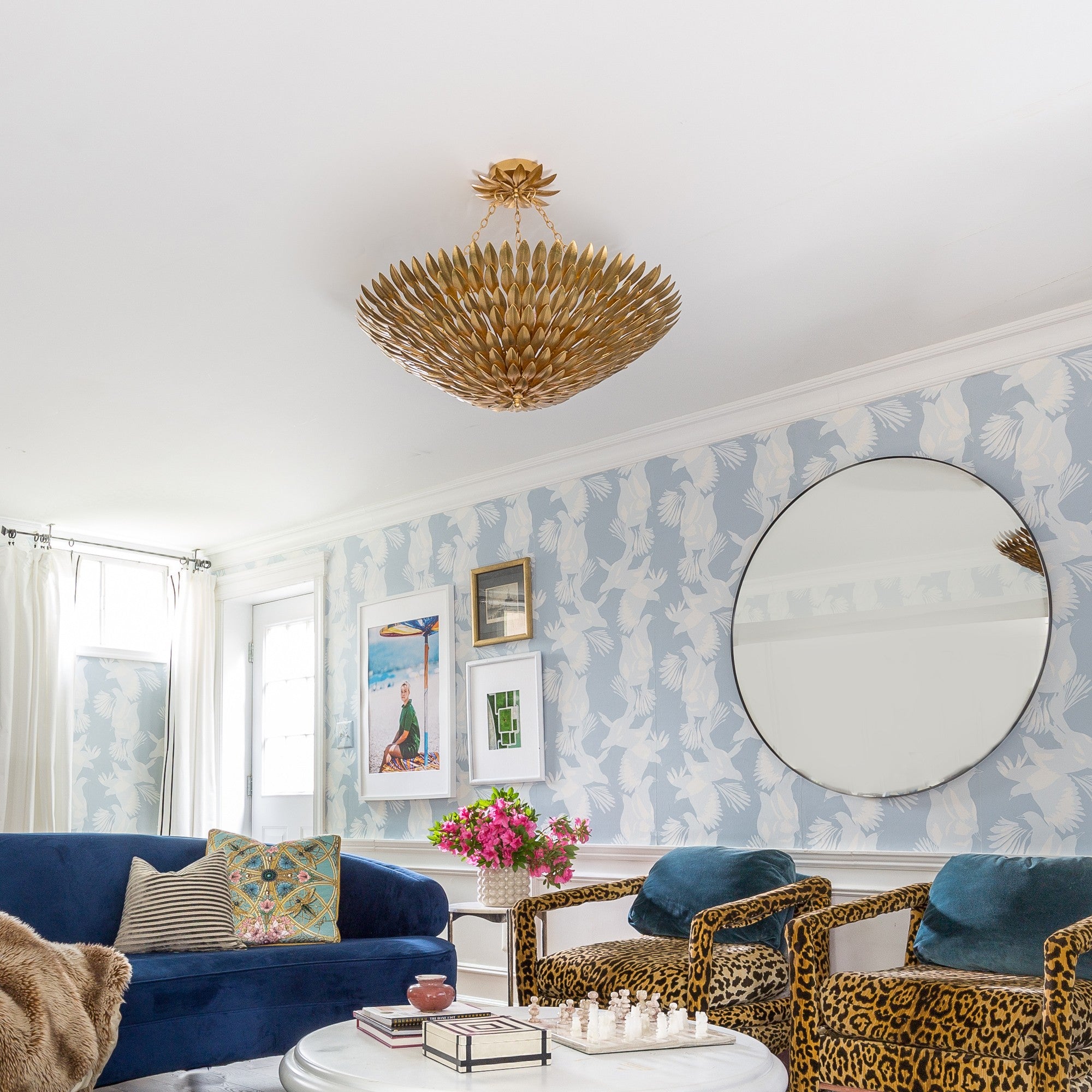 Crystorama Broche 519-GA – 30 Inch – 8 Light – Chandelier – Antique Gold – Damp Rated