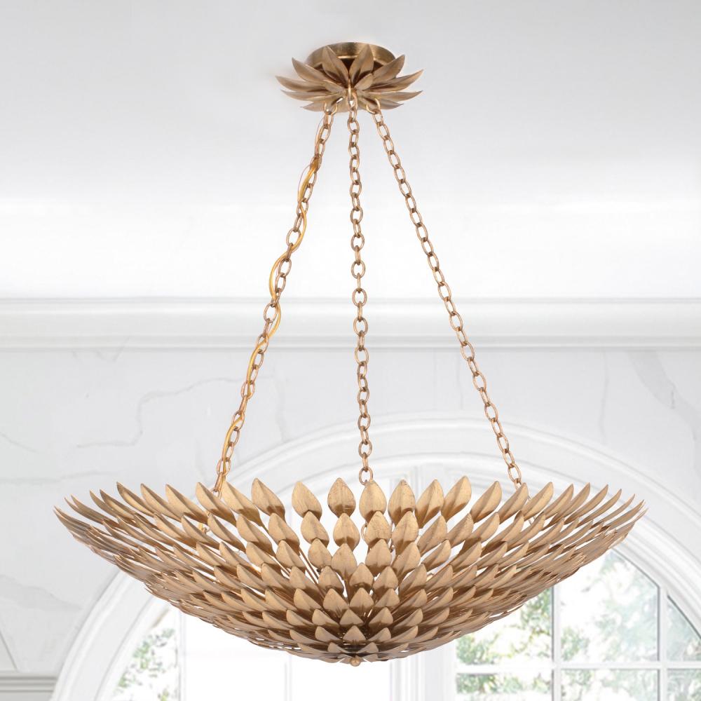 Crystorama BROCHE 519-GA Chandelier Contemporary - Antique Gold