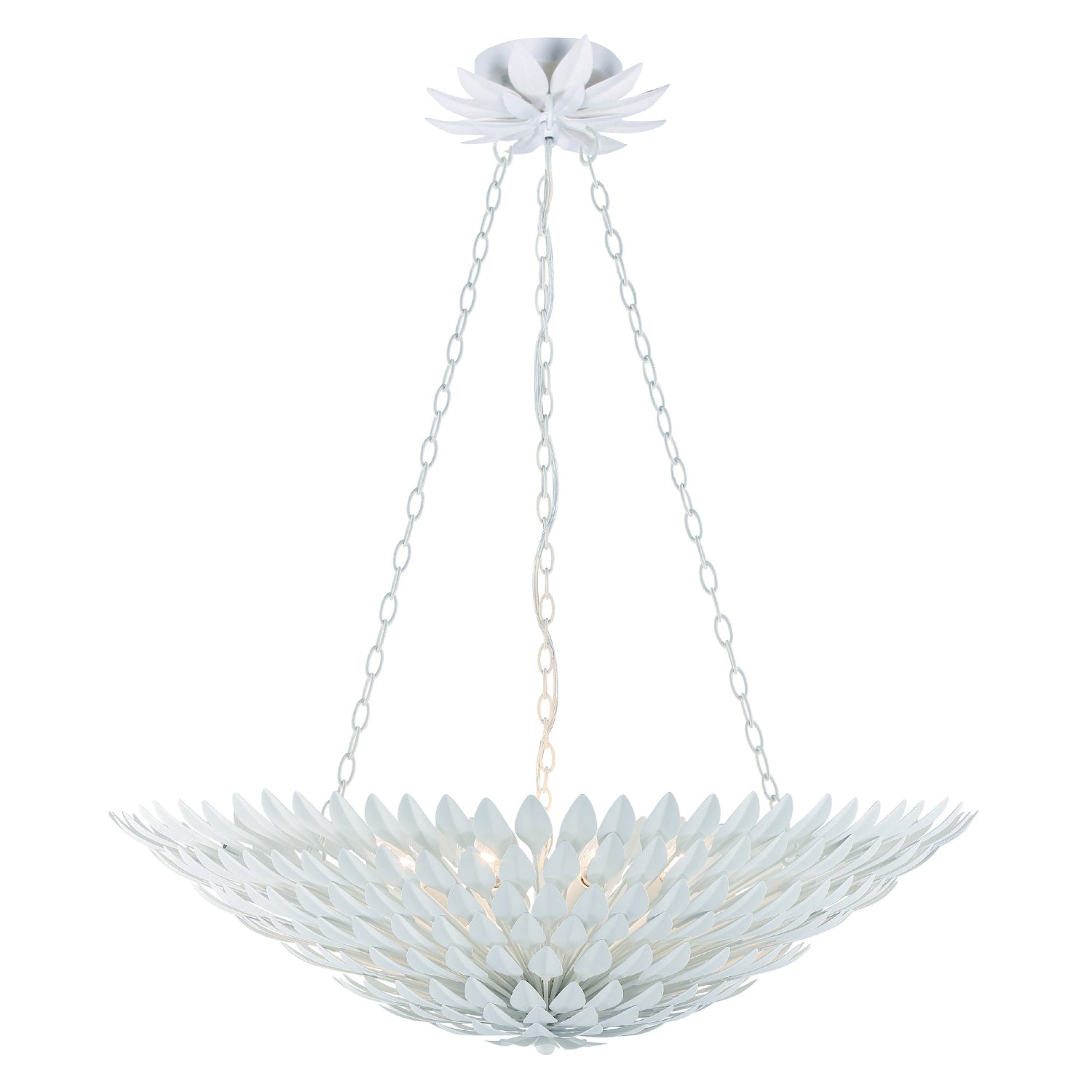 Crystorama Broche 519-MT – 30 Inch – 8 Light – Chandelier – Matte White – Damp Rated