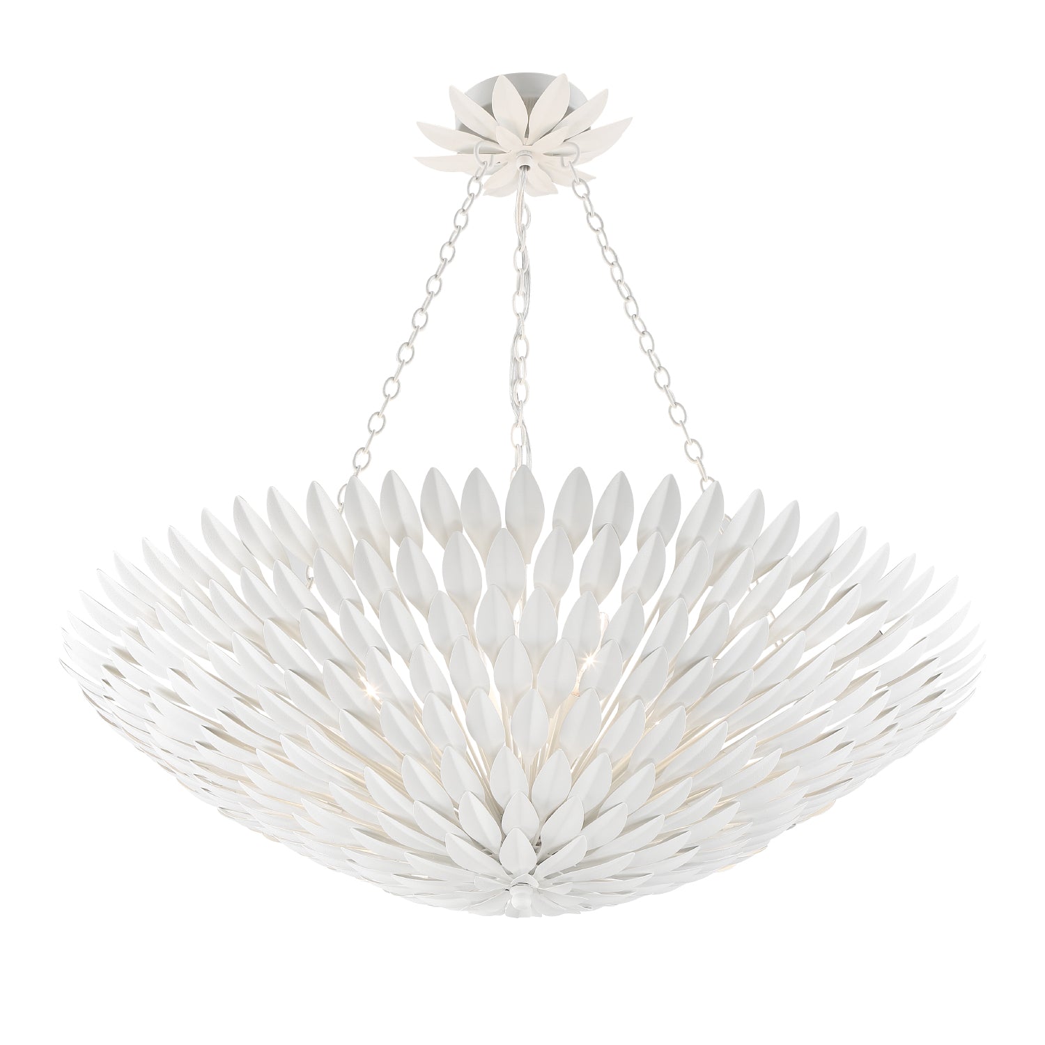 Crystorama Broche 519-MT – 30 Inch – 8 Light – Chandelier – Matte White – Damp Rated