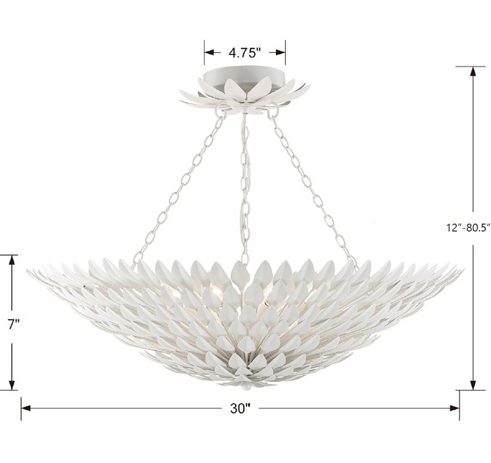 Crystorama BROCHE 519-MT_CEILING Flush Mount Contemporary - Matte White