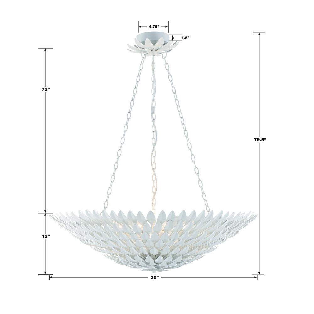 Crystorama BROCHE 519-MT Chandelier Contemporary - Matte White