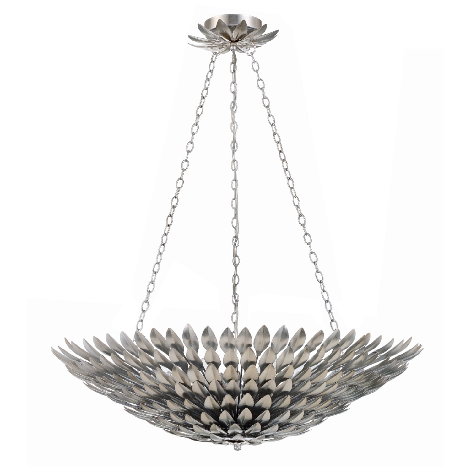 Crystorama Broche 519-SA – 30 Inch – 8 Light – Chandelier – Antique Silver – Damp Rated
