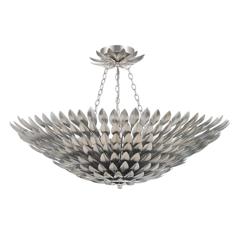 Crystorama BROCHE 519-SA_CEILING Semi Flush Mt Contemporary - Antique Silver