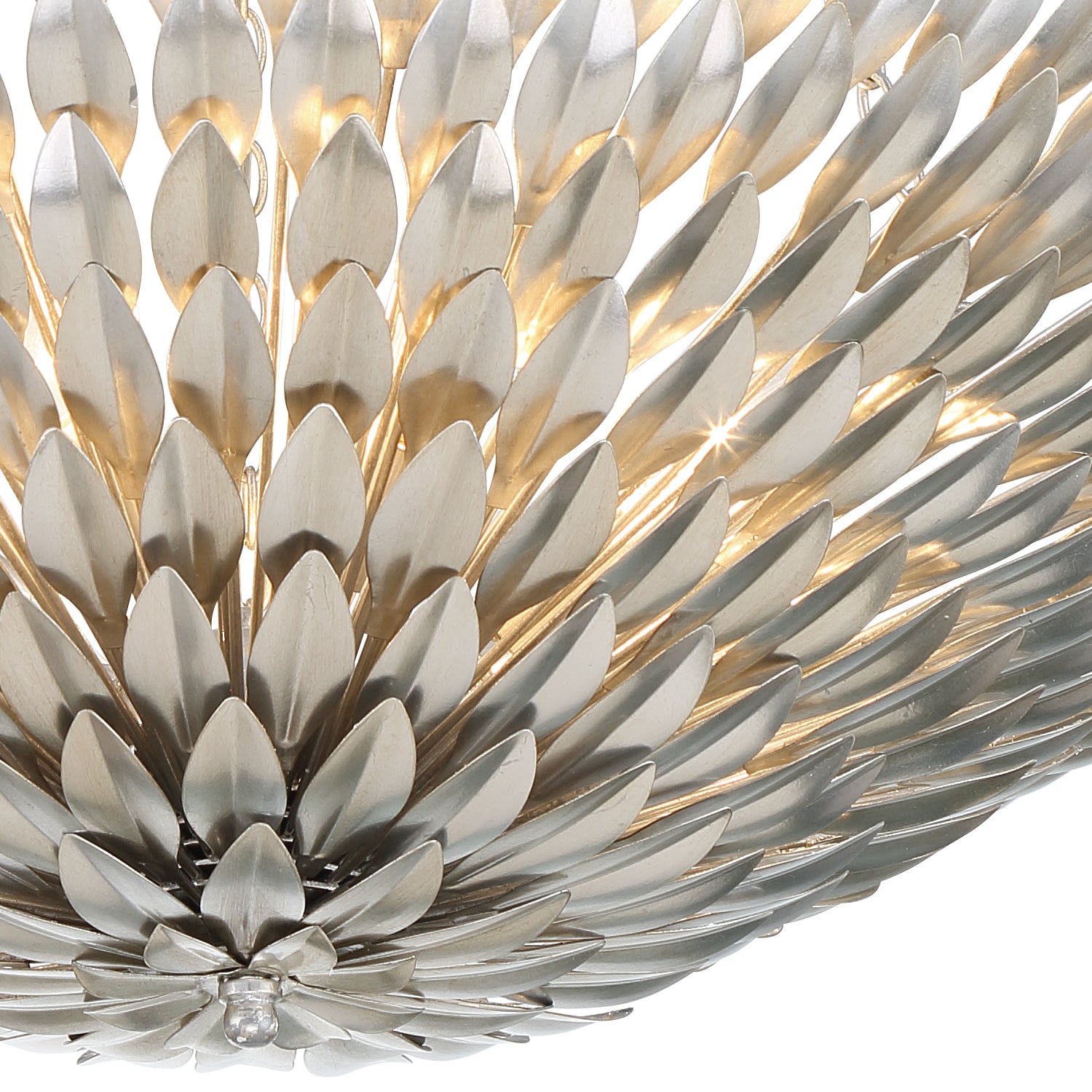 Crystorama Broche 519-SA_CEILING – 30 Inch – 8 Light – Semi Flush Mount Light – Antique Silver – Damp Rated