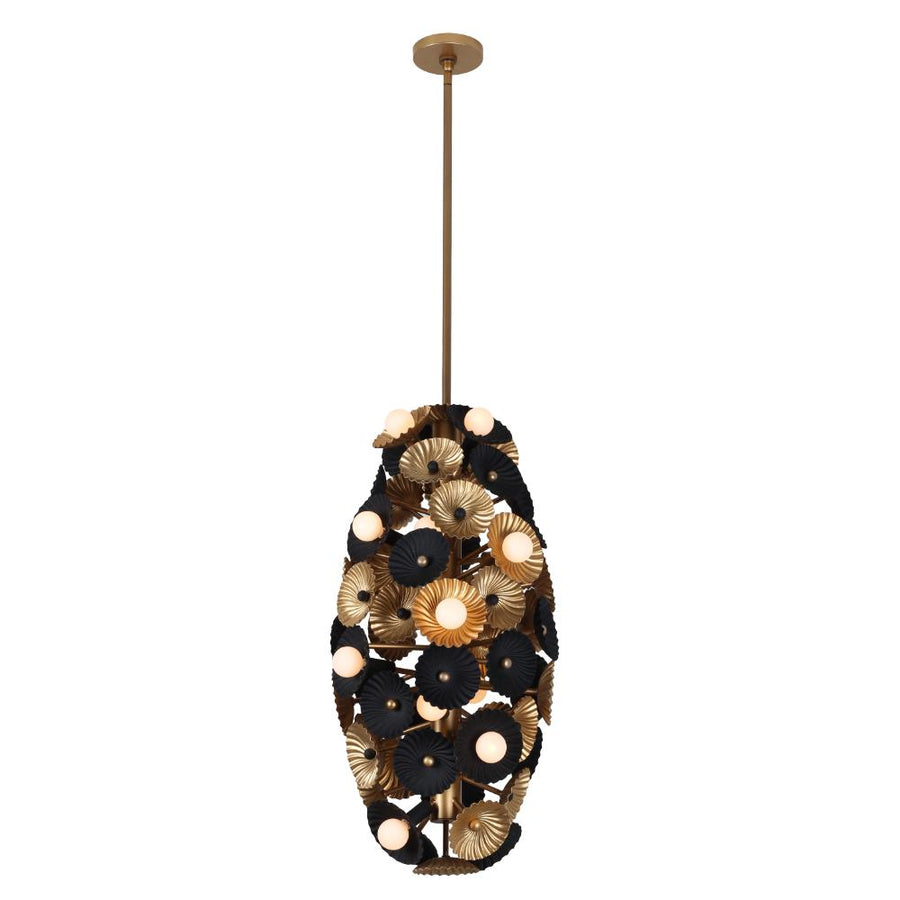 Damask 16 Inch Wall Sconce – Black and Vintage Brass – 520353BVB