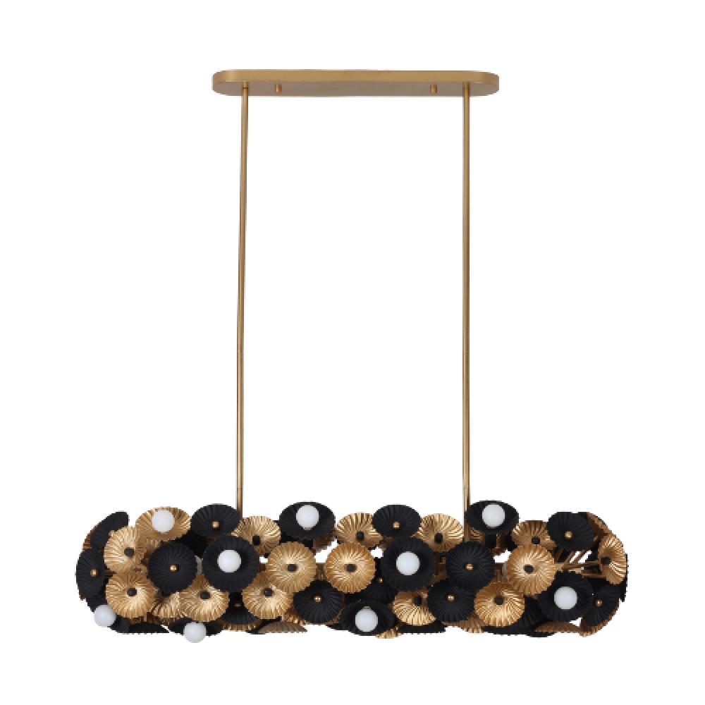 Damask 48 Inch Wall Sconce – Black and Vintage Brass – 520361BVB
