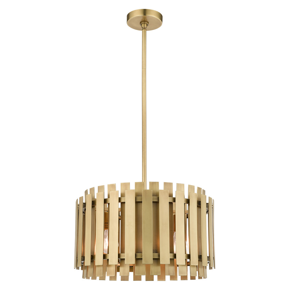 Livex Lighting GREENWICH 52048-08 Pendant Contemporary - Natural Brass