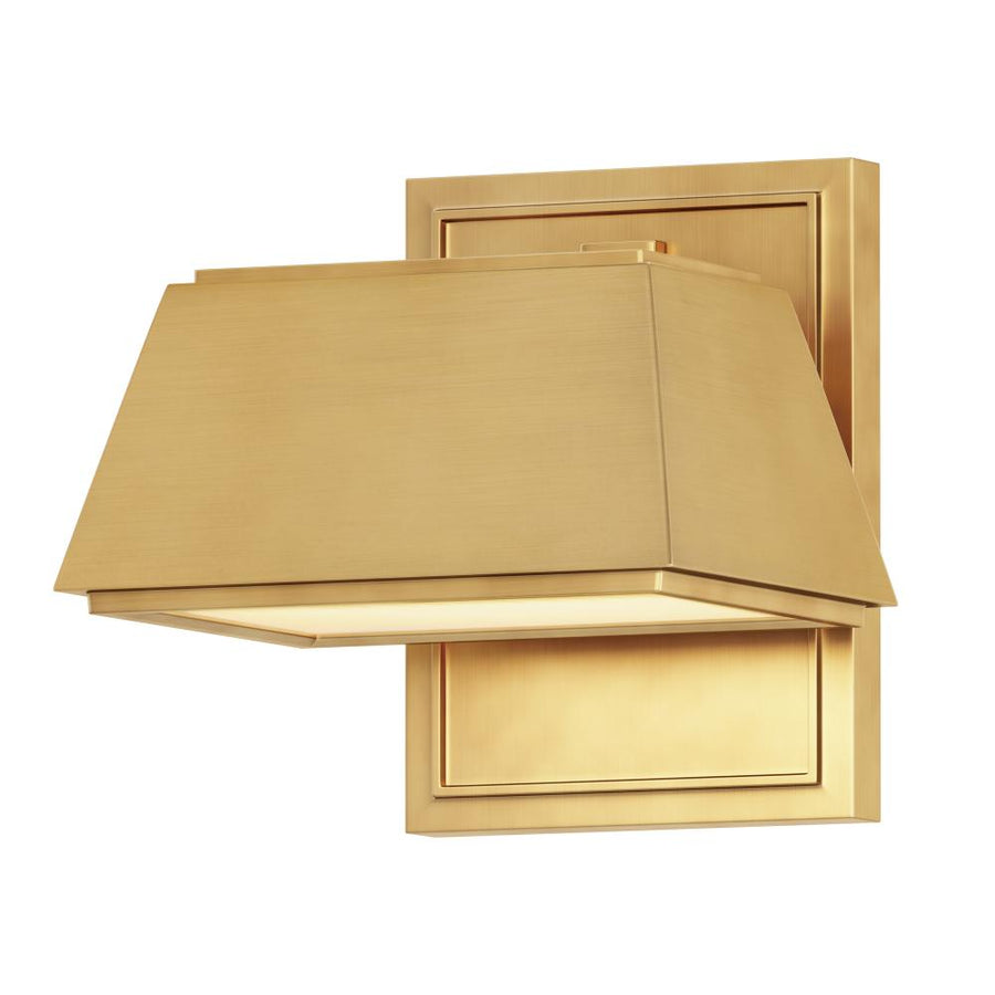 Mansard 6.5 Inch Outdoor Wall Lantern – Antique Brass