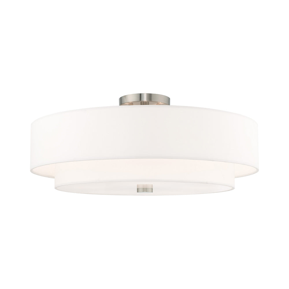 Livex Lighting MERIDIAN 52140-91 Flush Mount Casual - Brushed Nickel