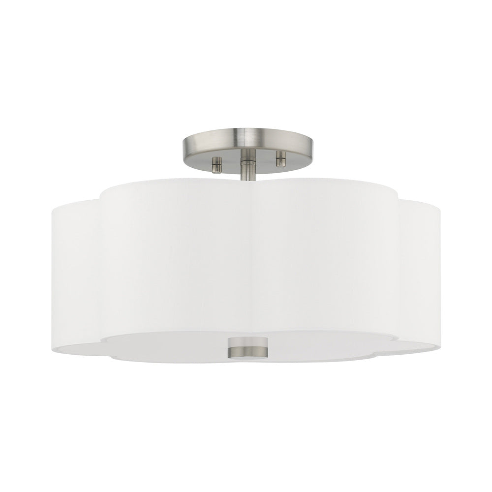 Livex Lighting CHELSEA 52153-91 Flush Mount Transitional - Brushed Nickel