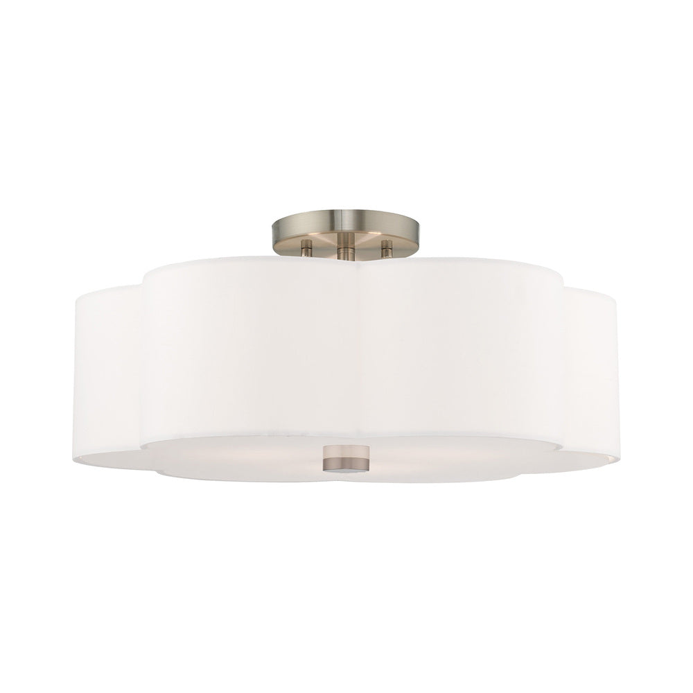 Livex Lighting CHELSEA 52154-91 Flush Mount Transitional - Brushed Nickel