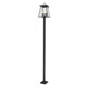 4 Light Outdoor Post Mounted Fixture-Clear Beveled