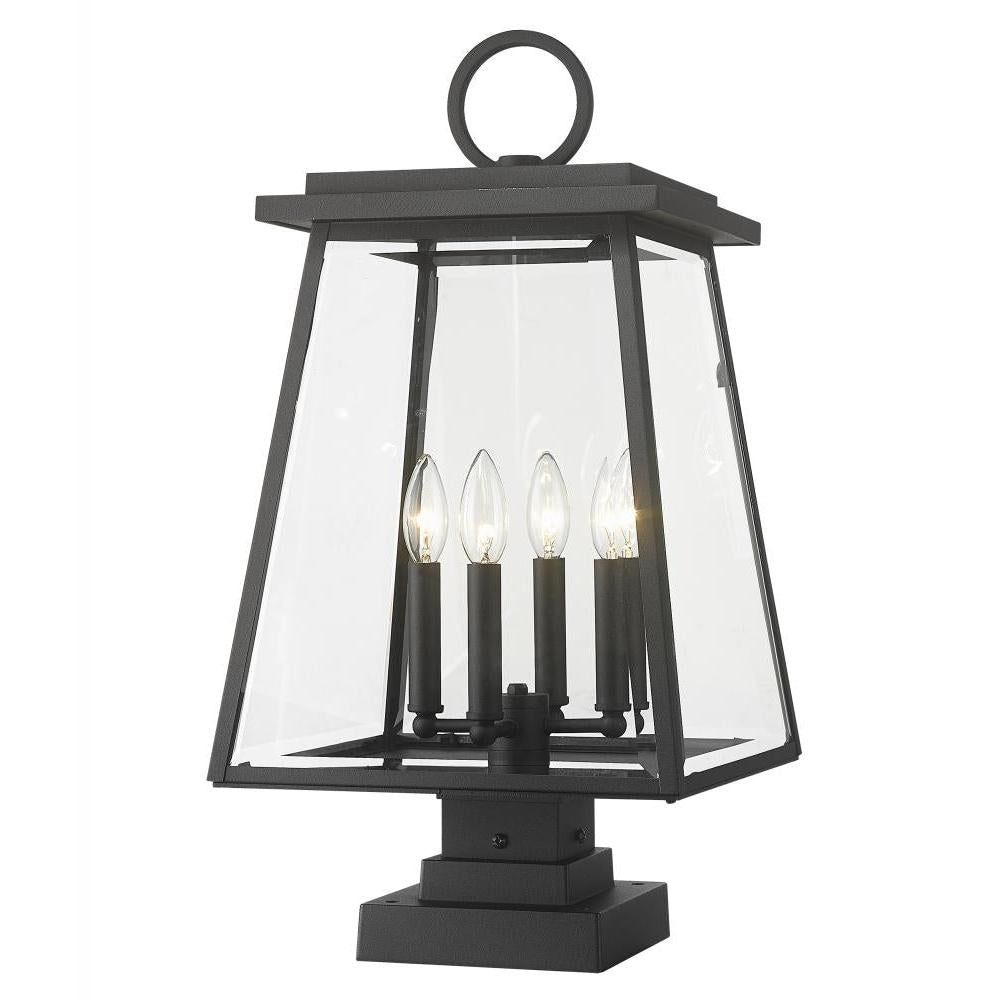 4 Light Outdoor Pier Mounted Fixture-Clear Beveled