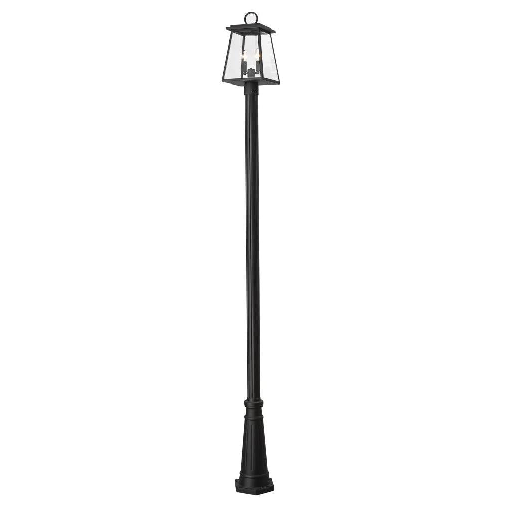 2 Light Outdoor Post Mounted Fixture-Clear Beveled