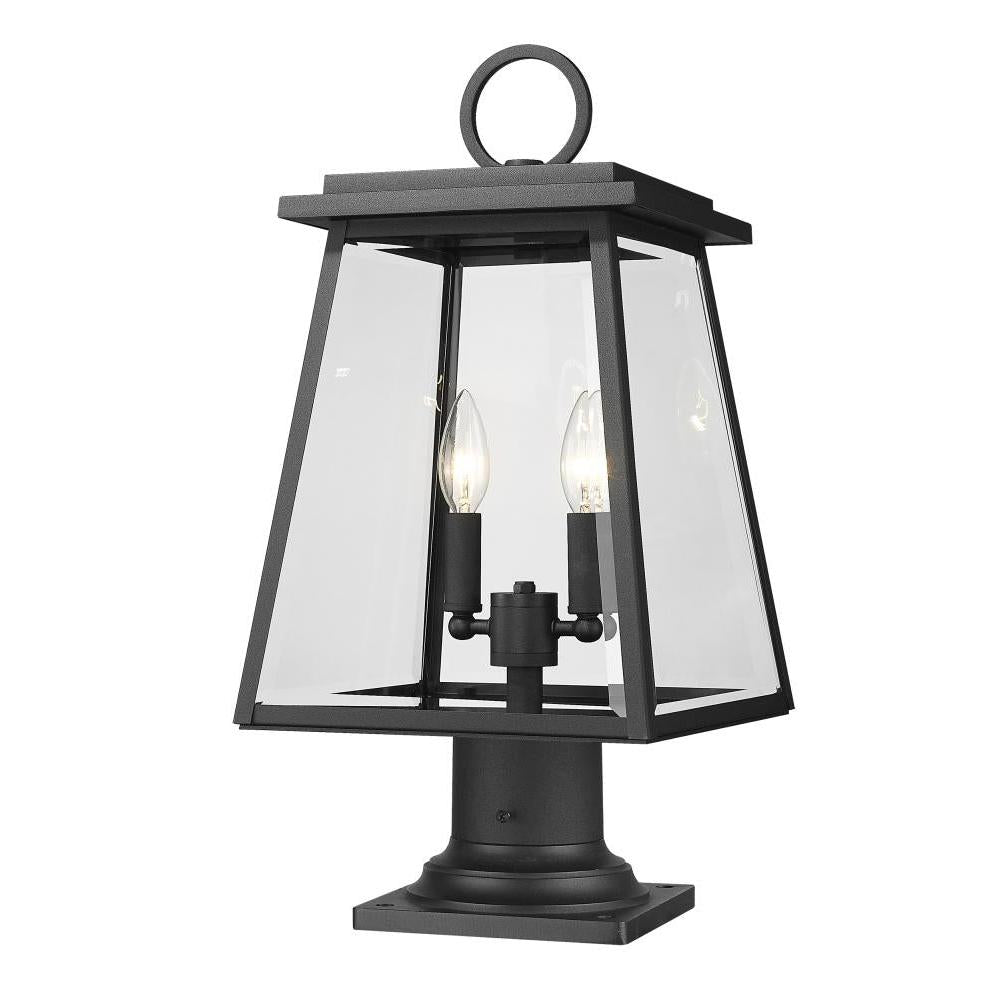2 Light Outdoor Pier Mounted Fixture-Clear Beveled