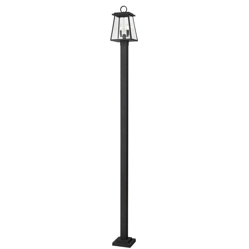 2 Light Outdoor Post Mounted Fixture-Clear Beveled