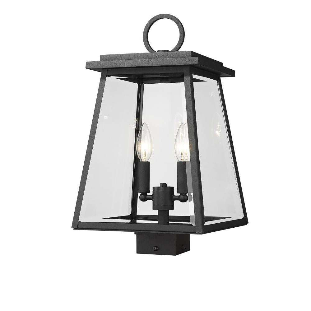2 Light Outdoor Post Mount Fixture-Clear Beveled