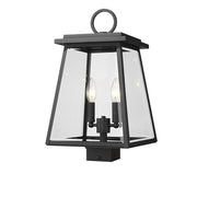 2 Light Outdoor Post Mount Fixture-Clear Beveled
