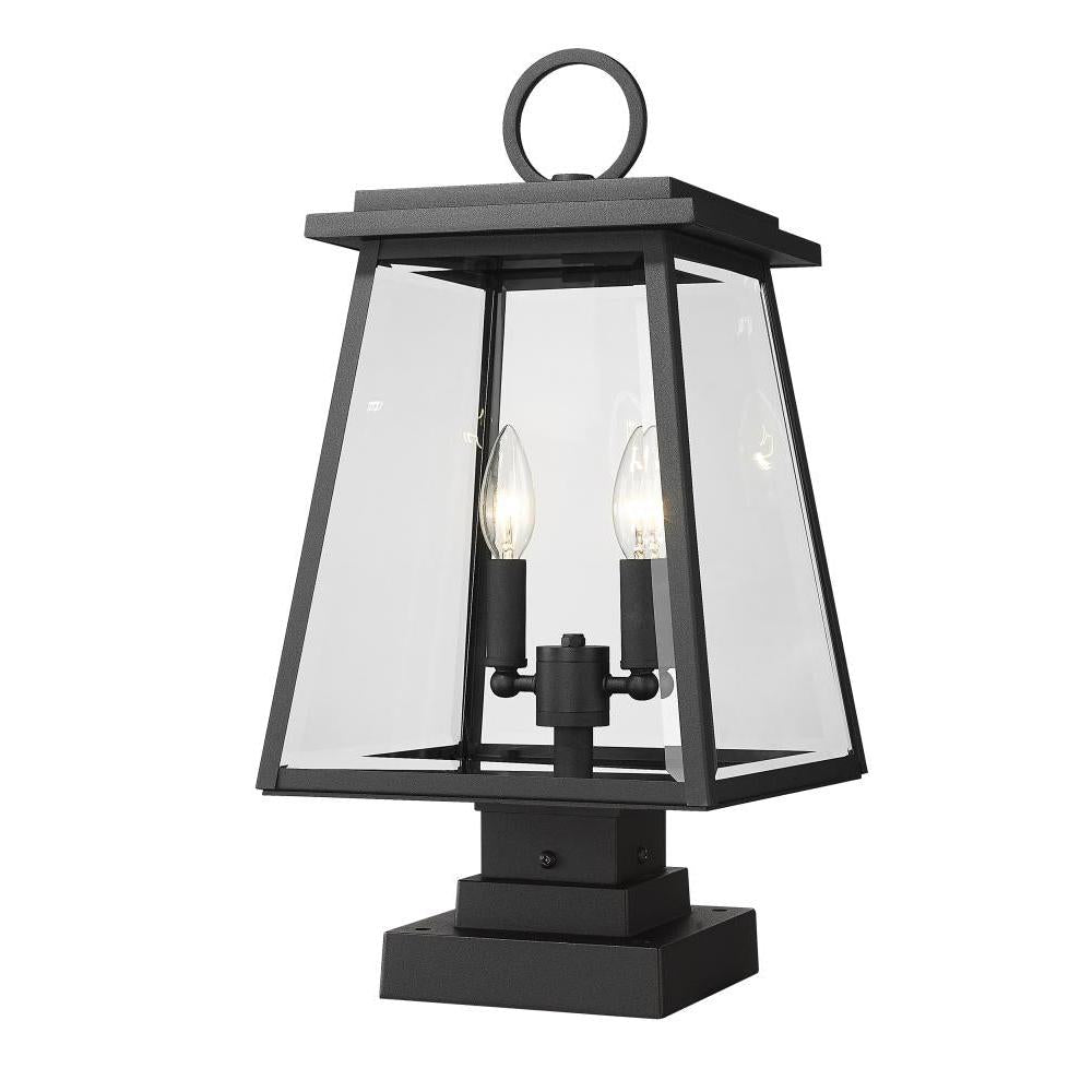 2 Light Outdoor Pier Mounted Fixture-Clear Beveled